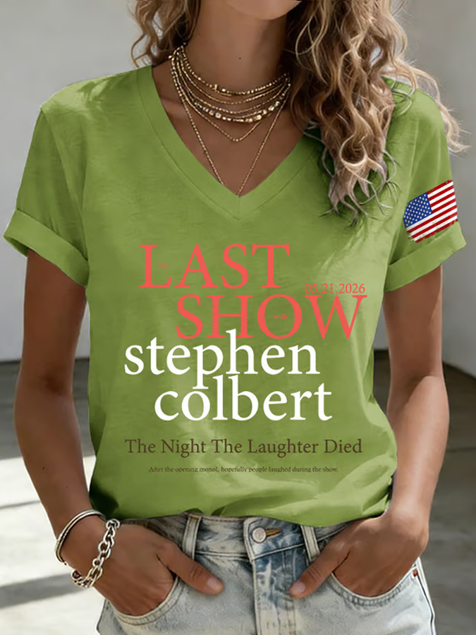 Women'S Short Sleeved V-Neck Casual T-Shirt