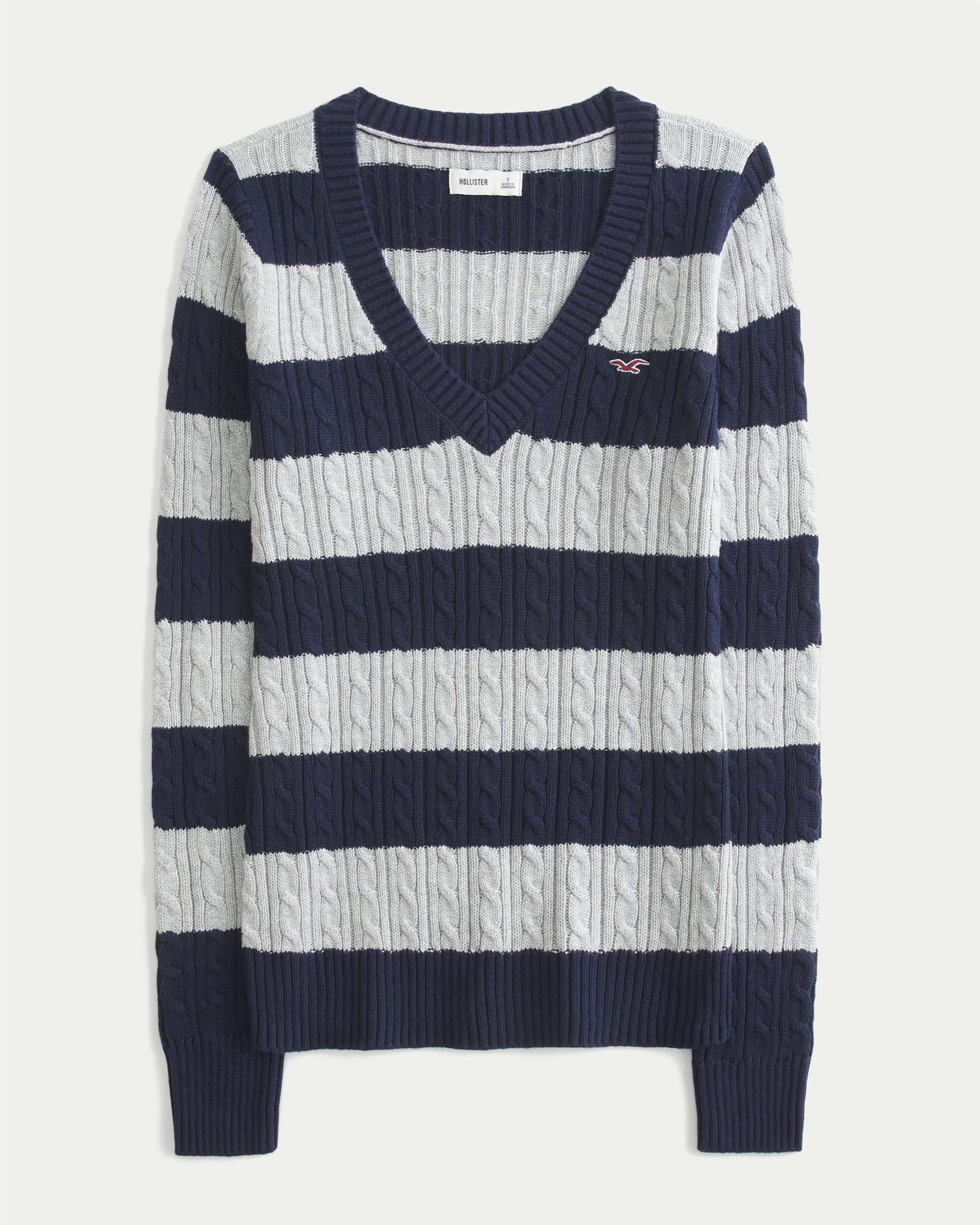 Cable-Knit Icon V-Neck Sweater
