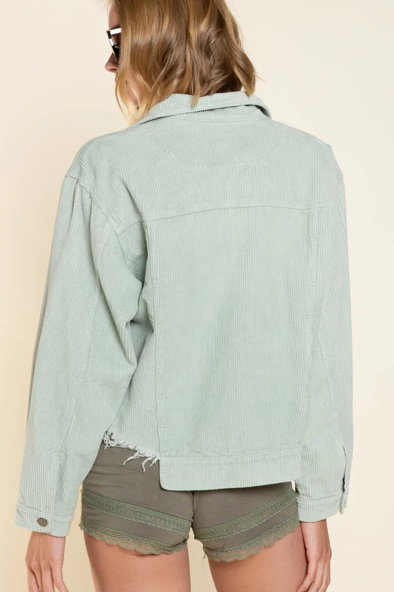 Button Down Corduroy Trucker Jacket