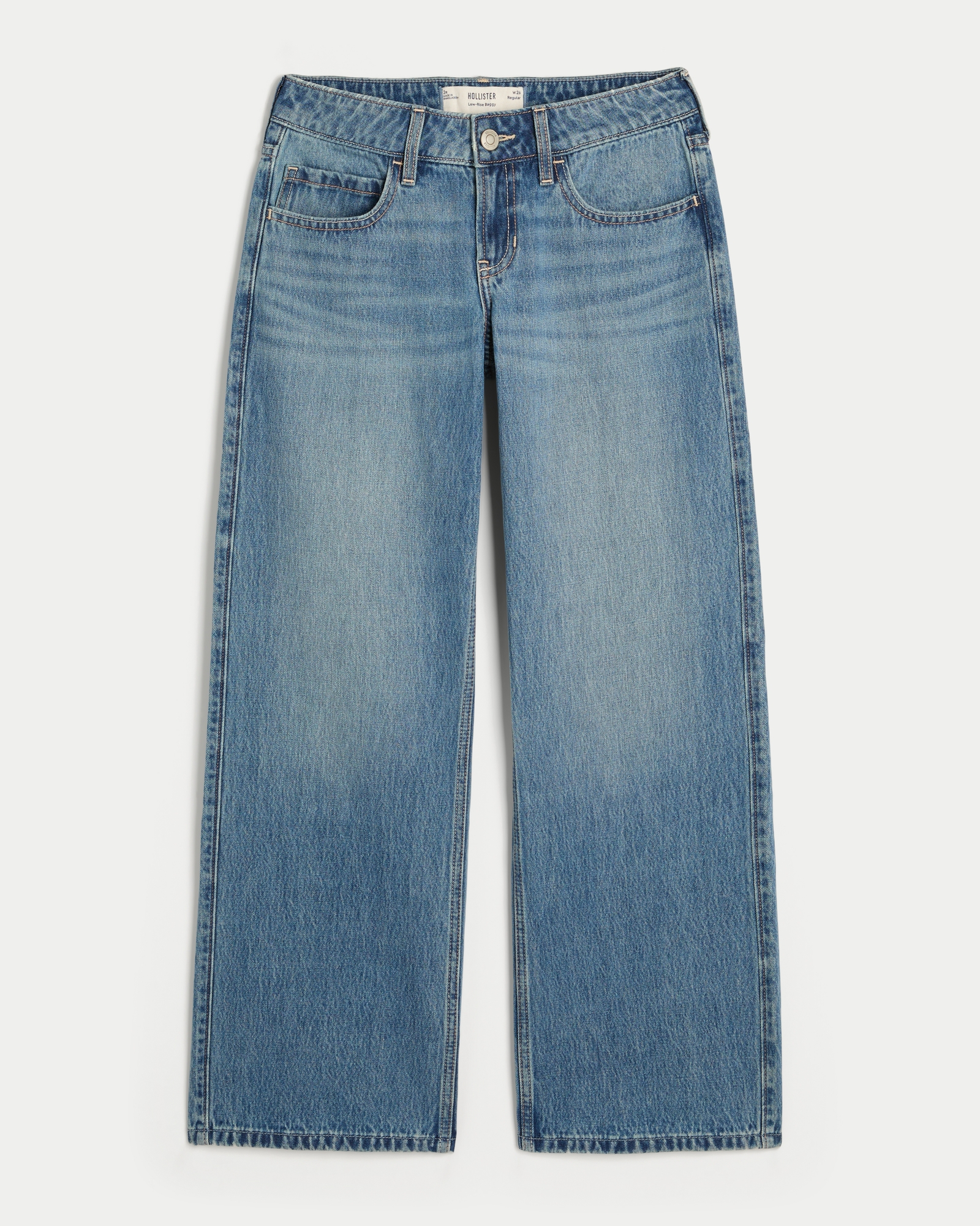Low-Rise Dark Wash Baggy Jeans