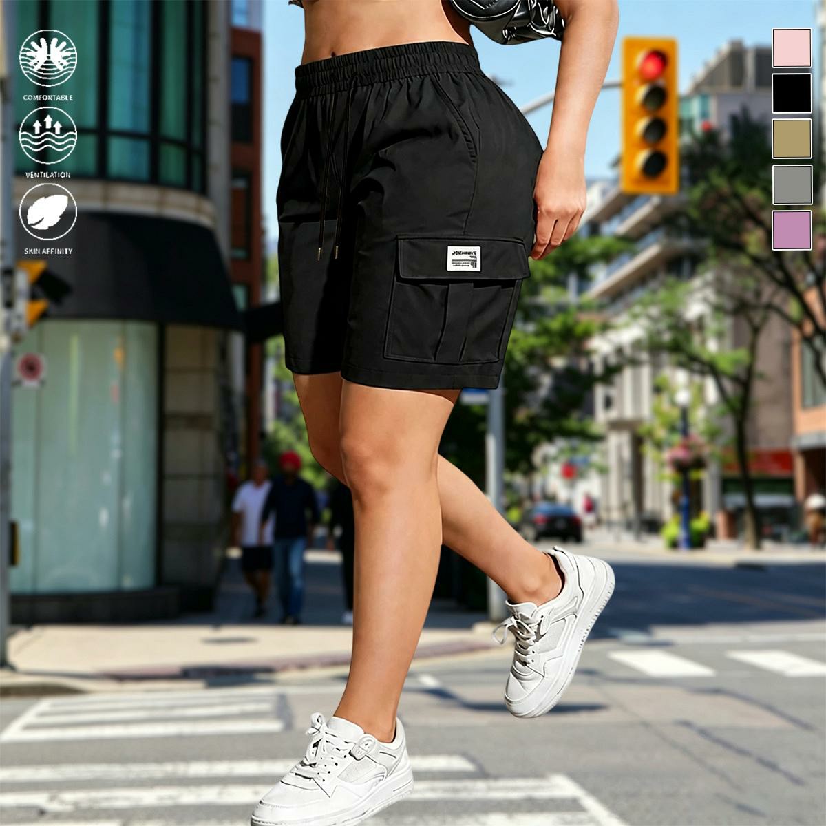 4-Pack Women's Quick-Dry Cargo Shorts | Lightweight, Stretch & Multi-Pocket