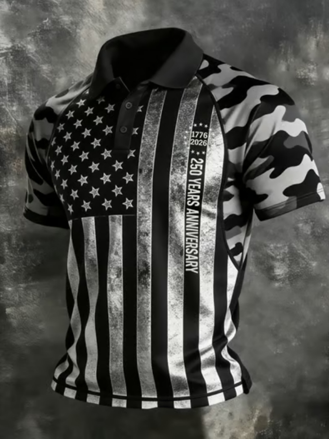 Men's American Flag Pattern Design Top