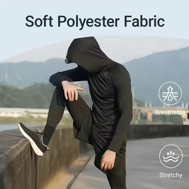 6-Piece Men's Casual Hoodie Pullovers Blue Black Light Gray Slim Fit Long Sleeve Lightweight UPF Sun Protection Soft Breathable Timeless Classic Versatile Machine Washable Comfort Multi-Occasion Wear Menswear Set Stylish Tops