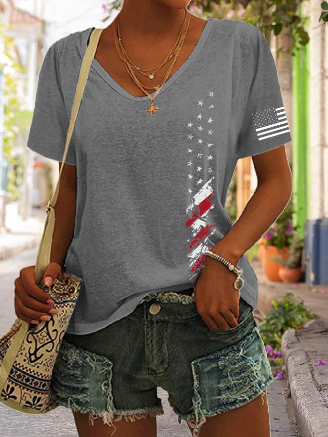 Women's Independence Day Printed Casual T-Shirt