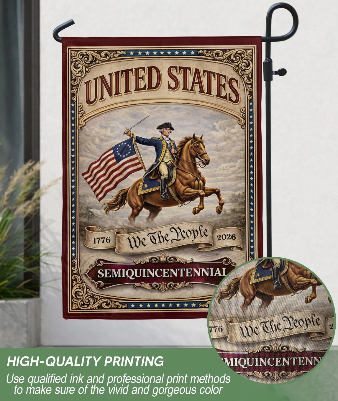 George Washington 250Th Anniversary 1776–2026 House Flag – America 250