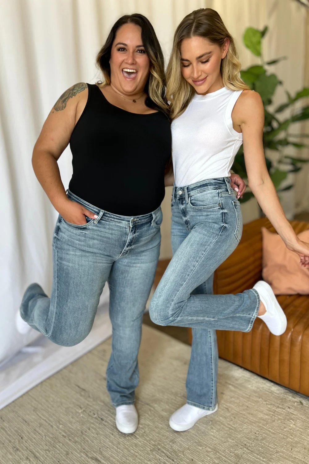 Blue Full Size Medium Rise Bootcut Jeans