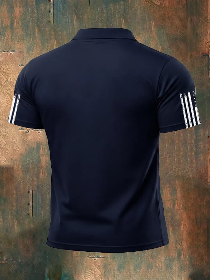 Men's 250th Anniversary National Flag Print Casual Polo Shirt