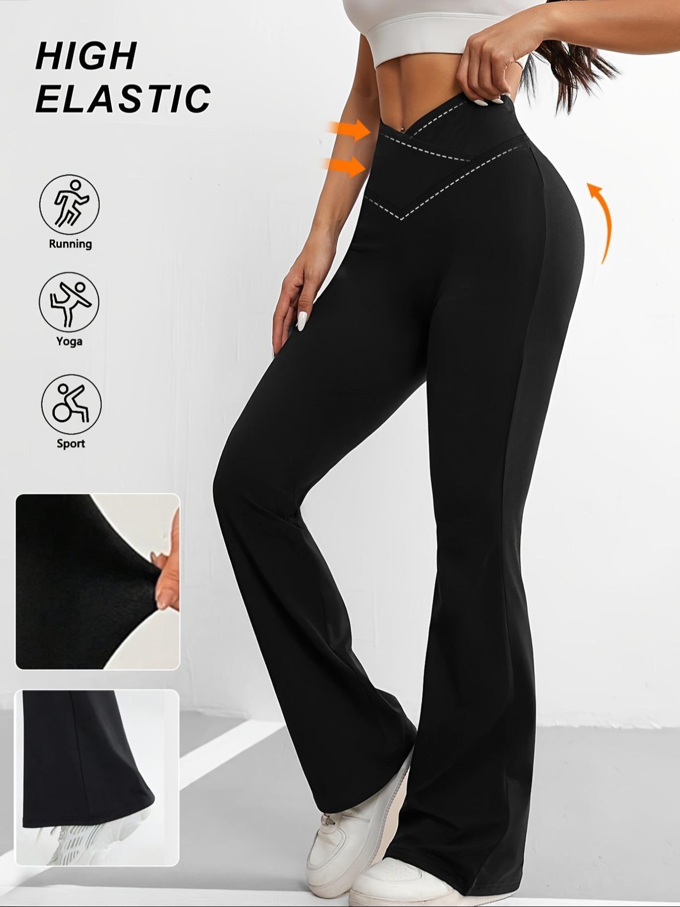 Women's high-waisted, slim-fit, slight-flare trousers