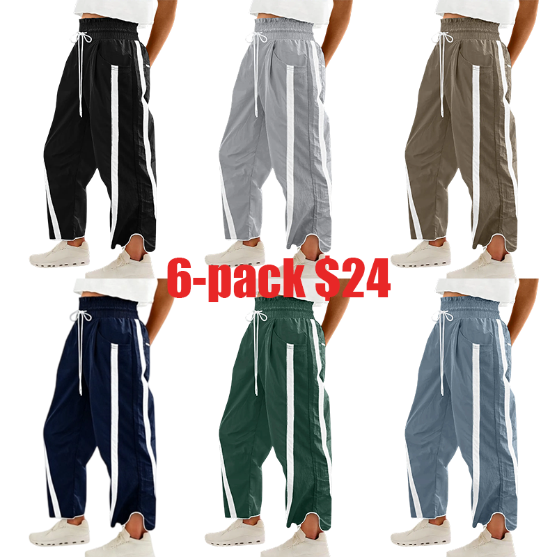 Women's Loose Barrel Pants – Quick Dry Lightweight Hiking Travel Workout Running Comfy Lounge Pants with Pockets for Summer