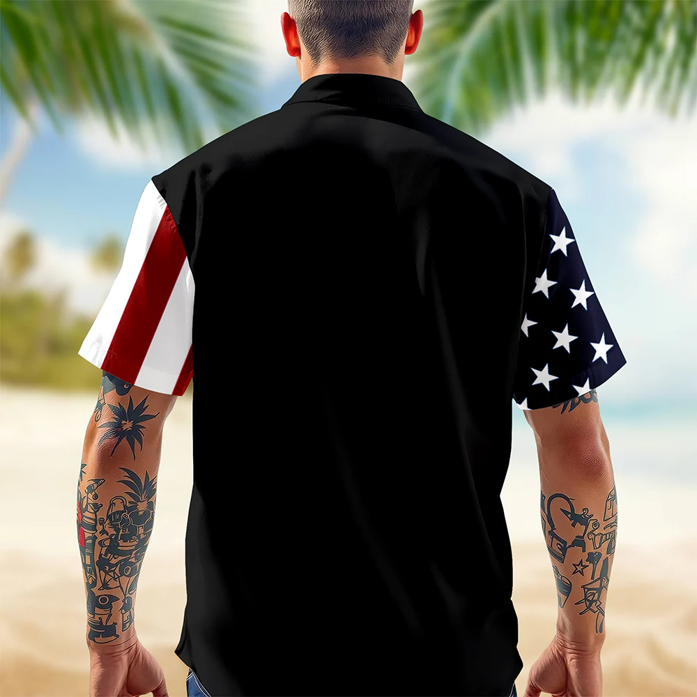 Men's 250 Years Of Freedom Christian Cross American Flag Shirt