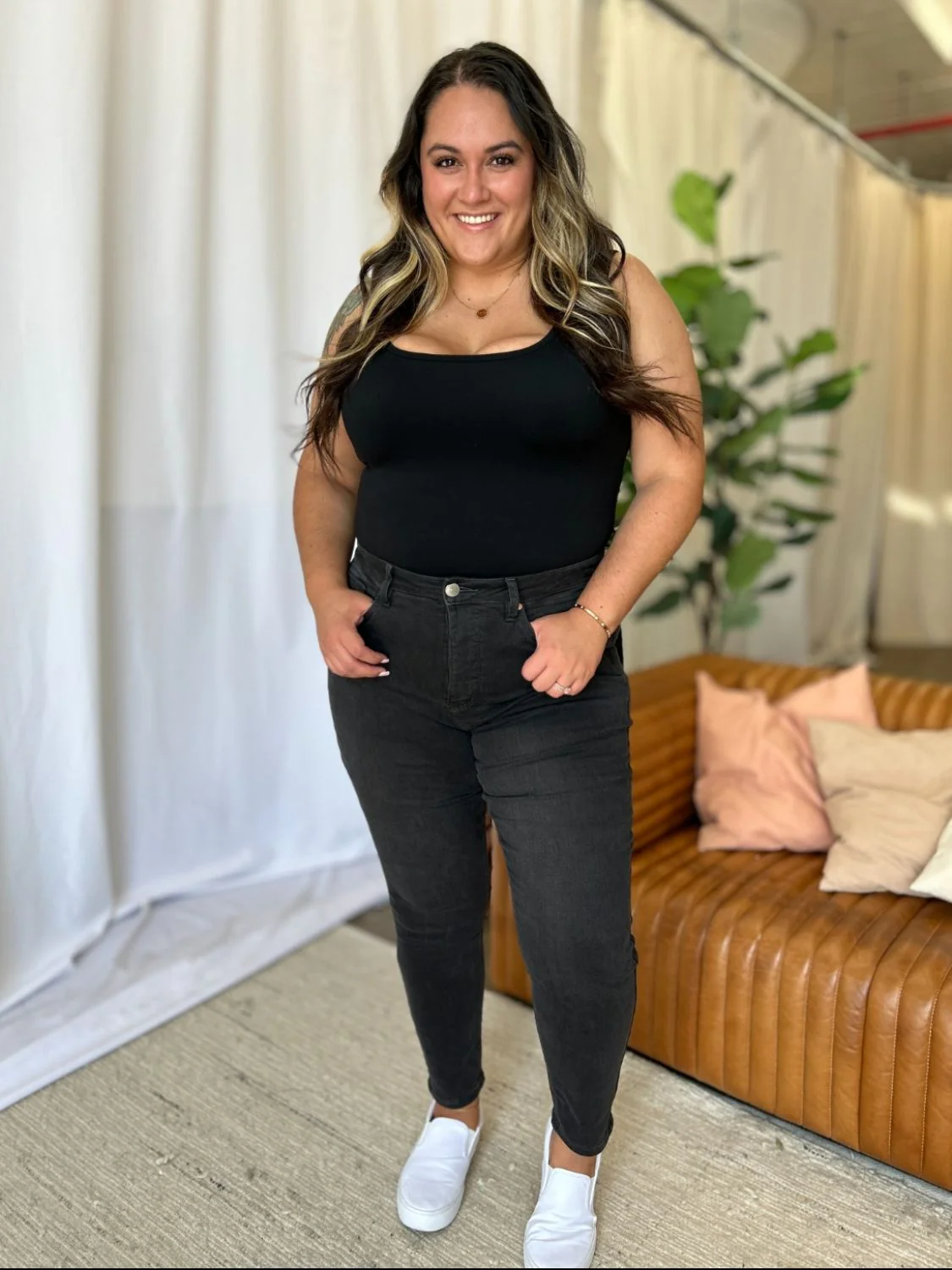 Full Size High Rise Tummy Control Skinny Jeans