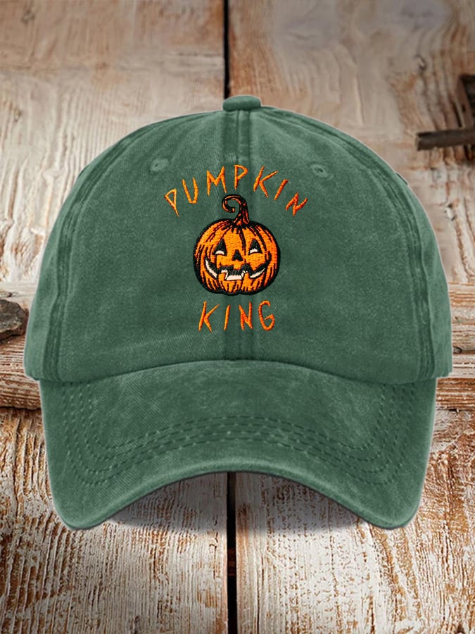 Vintage Pumpkin King Print Baseball Cap