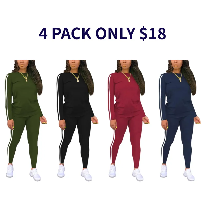 Women's solid color elastic waist pants suit
