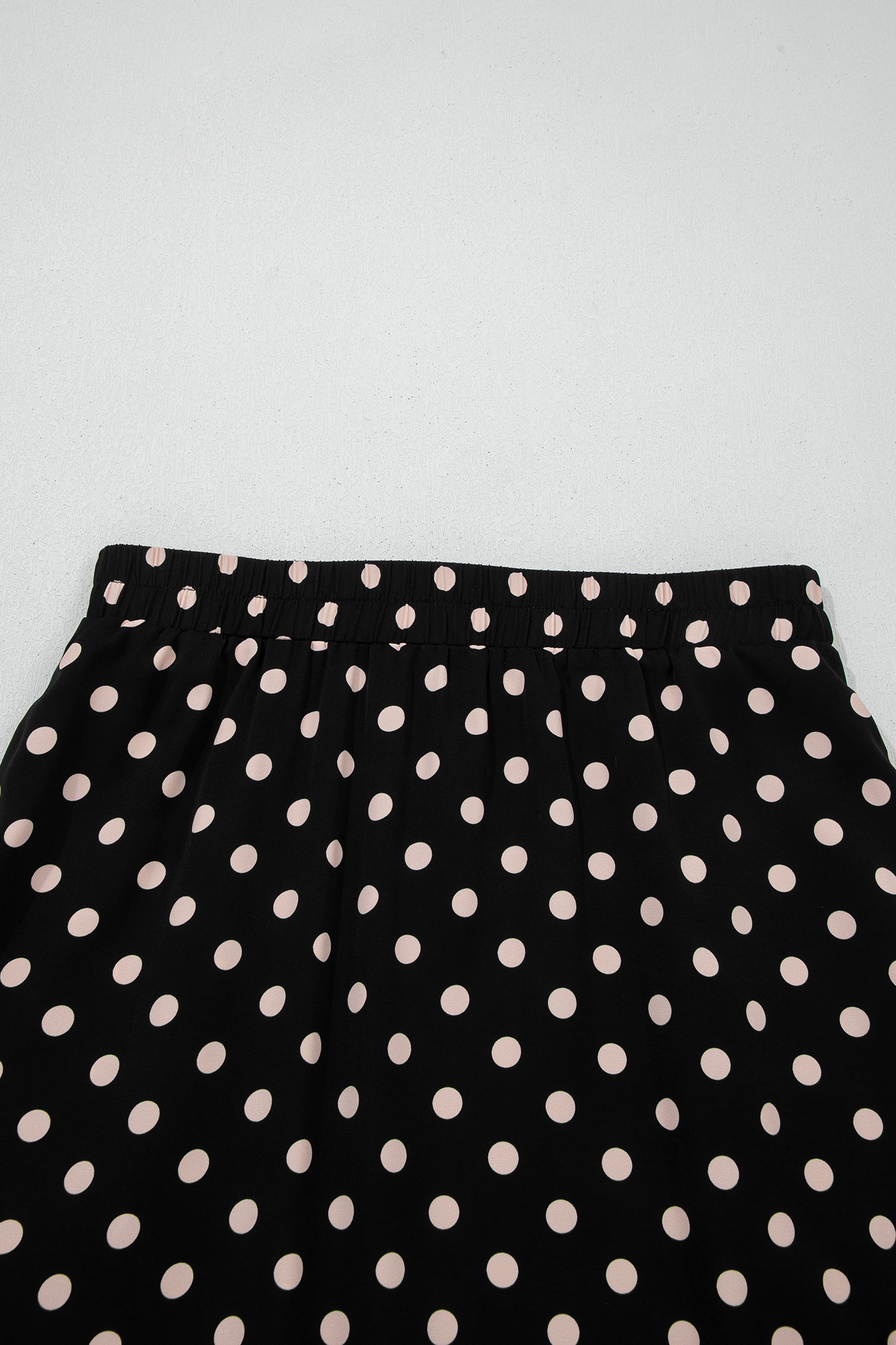 Black Asymmetric Polka Dot Print Sheer Lace Patchwork Maxi Skirt