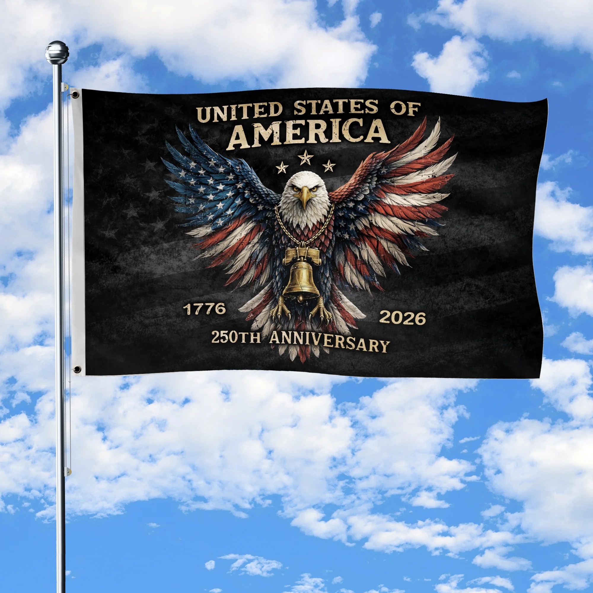 USA 250 Years Flag Decor – 250th Anniversary Double-Sided House Flag