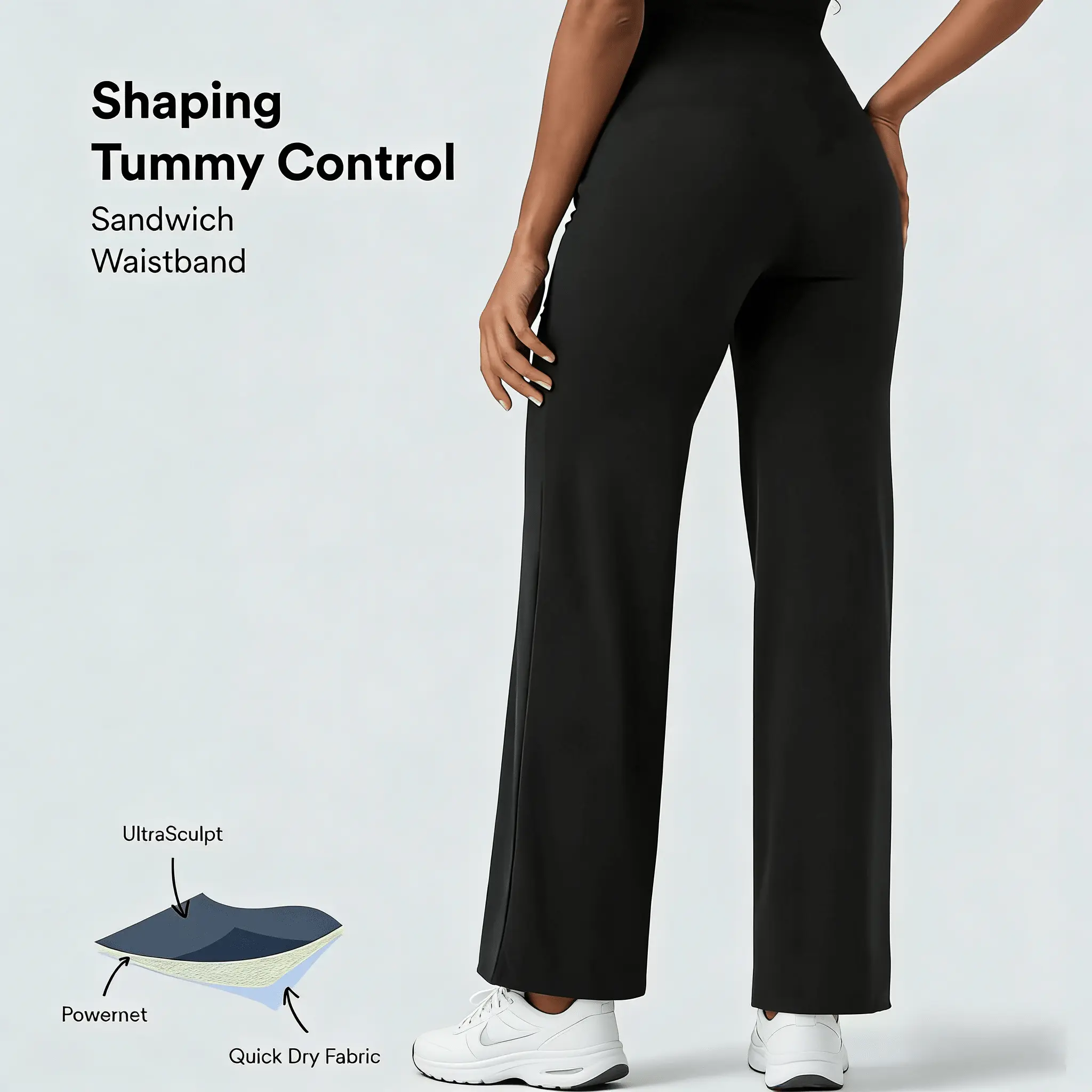 Women's wide-leg suit pants (elastic waist design)