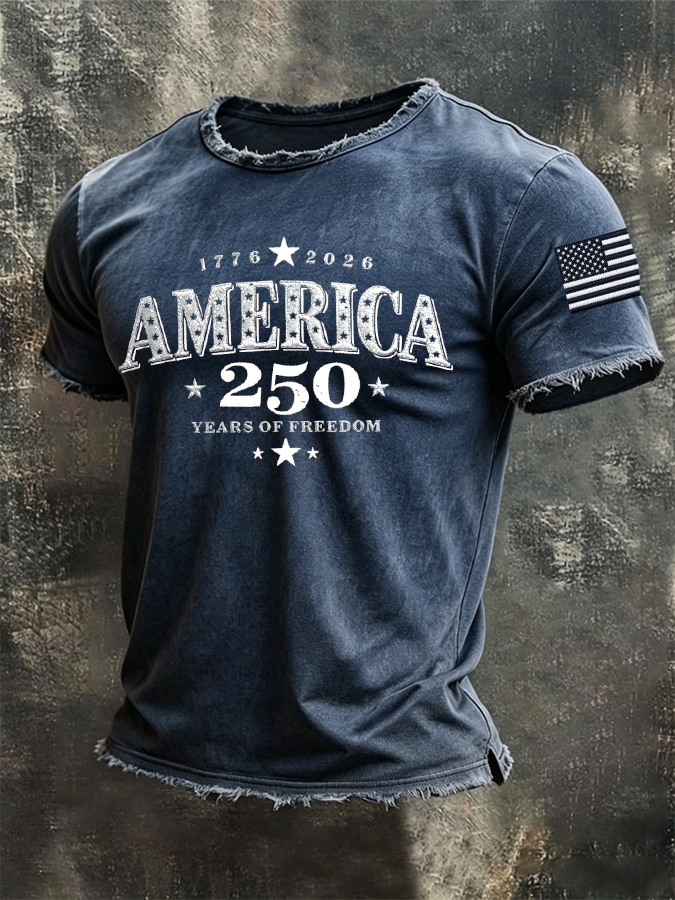Men'S America Flag Printed Casual T-Shirt
