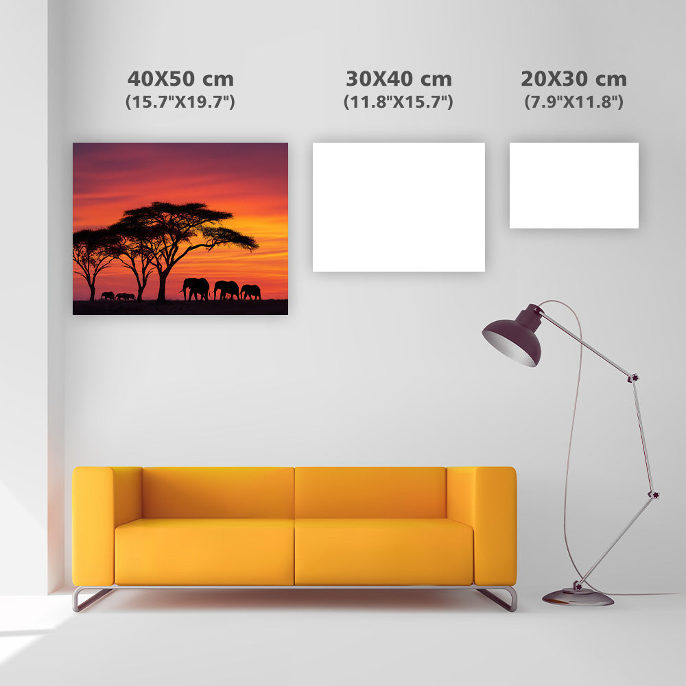 African Sunset Silhouette - Diamond Painting