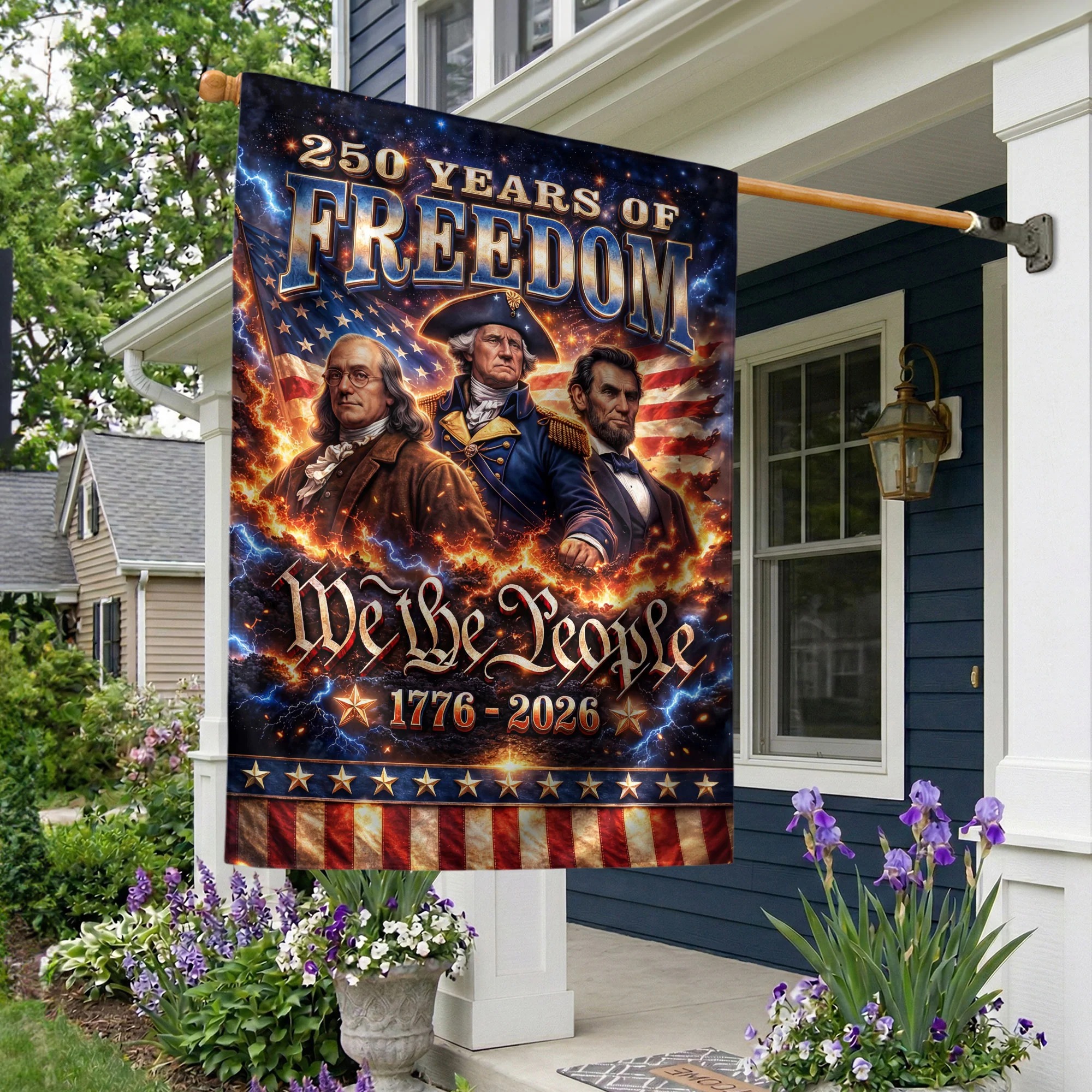 We The People 250 Years Of Freedom 1776–2026 House Flag – Washington