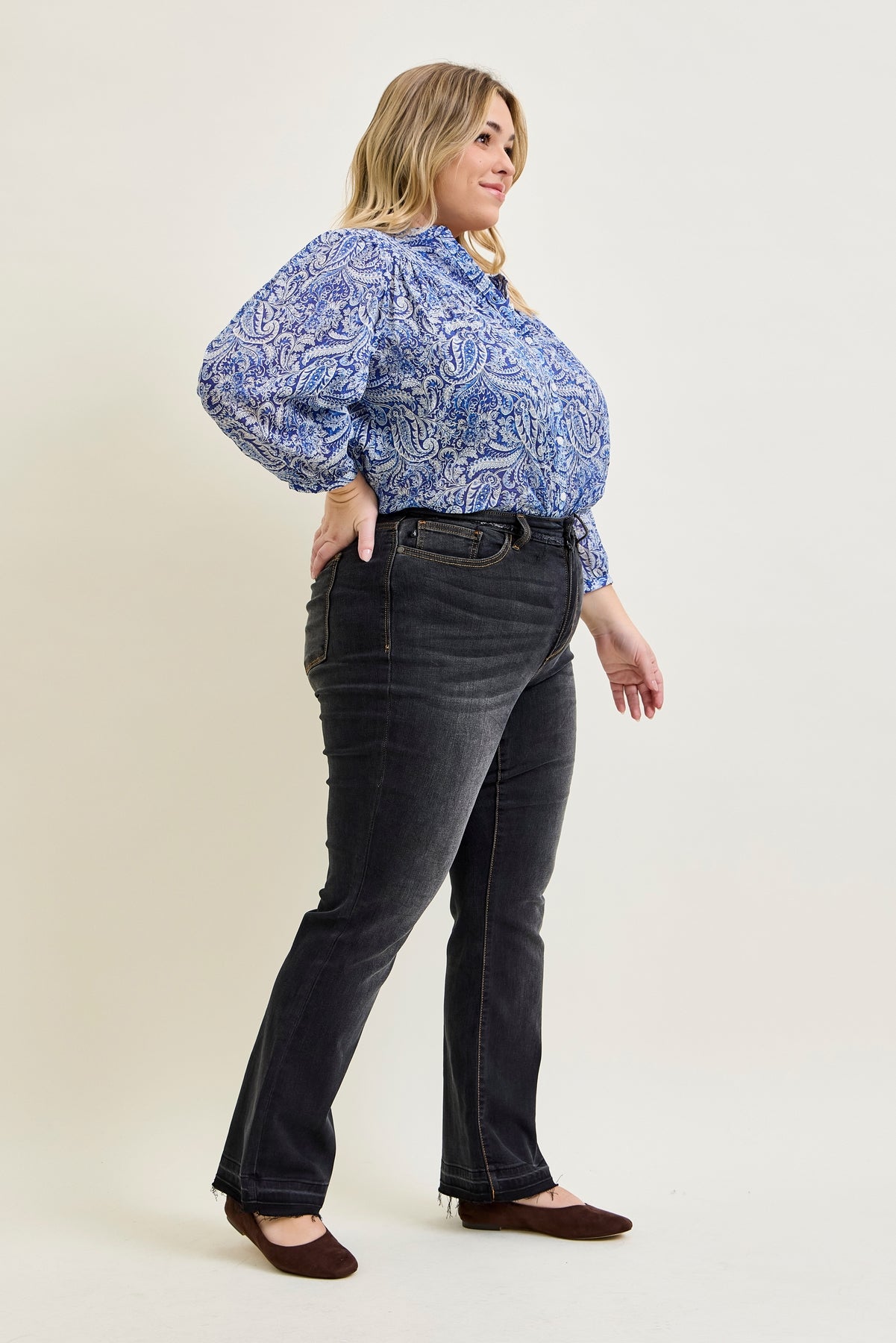 Daisy Released Hem Slim Bootcut Jeans - PLUS