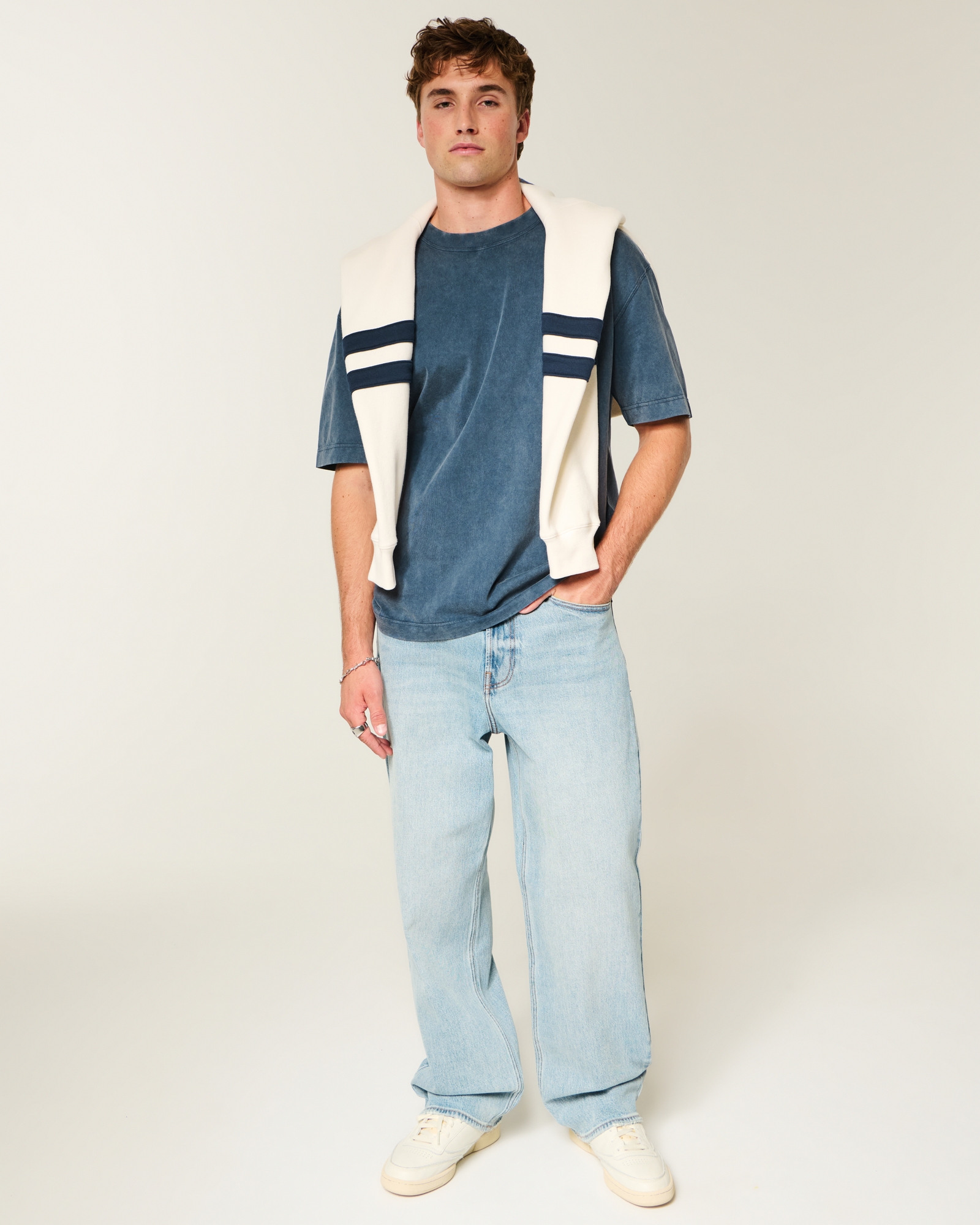 Boxy Heavyweight Washed Cotton Crew T-Shirt
