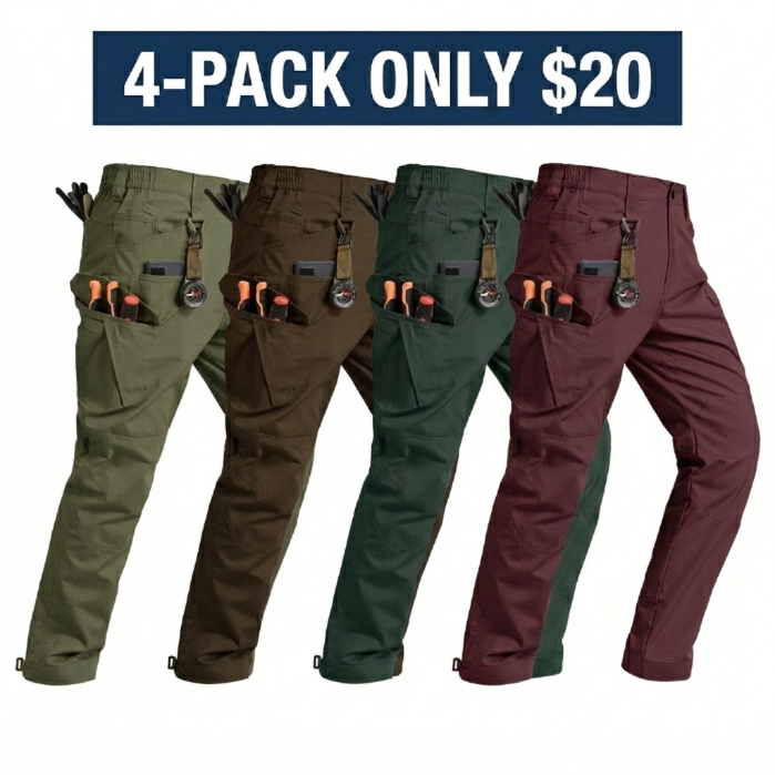 Men's Tactical Ripstop Pants Lightweight Water Resistant Cargo Hiking Work Pants