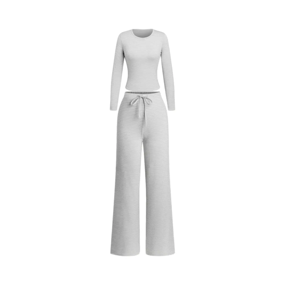Women's Casual Striped Top & Pants Set
