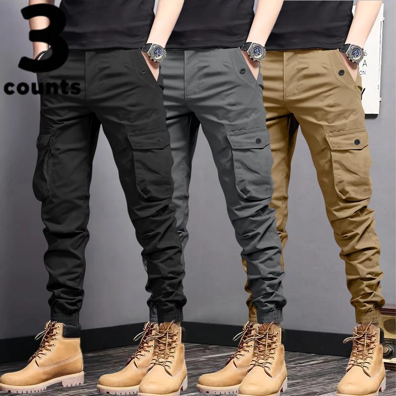Men's Multi-Pocket Cargo Pants (Cuffed Hem)