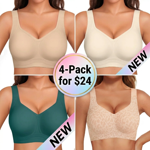Women Jelly Bras Wirefree Full Coverage No Underwire Everyday Bras Comfortable Wireless Padded Tshirt Bra