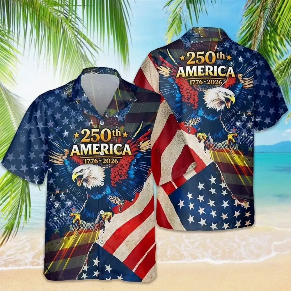 Retro Hawaii 250 Years of Freedom 1776 - 2026 Eagle Patriotic Shirt