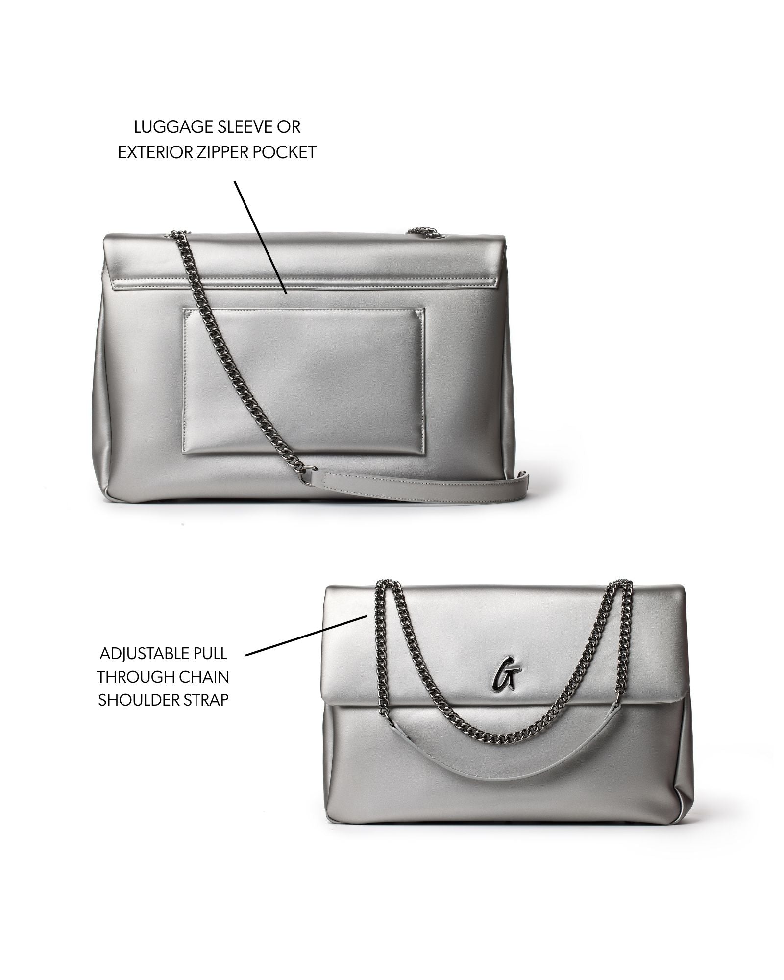 XL STANDARD FLAP BAG - PLATINUM