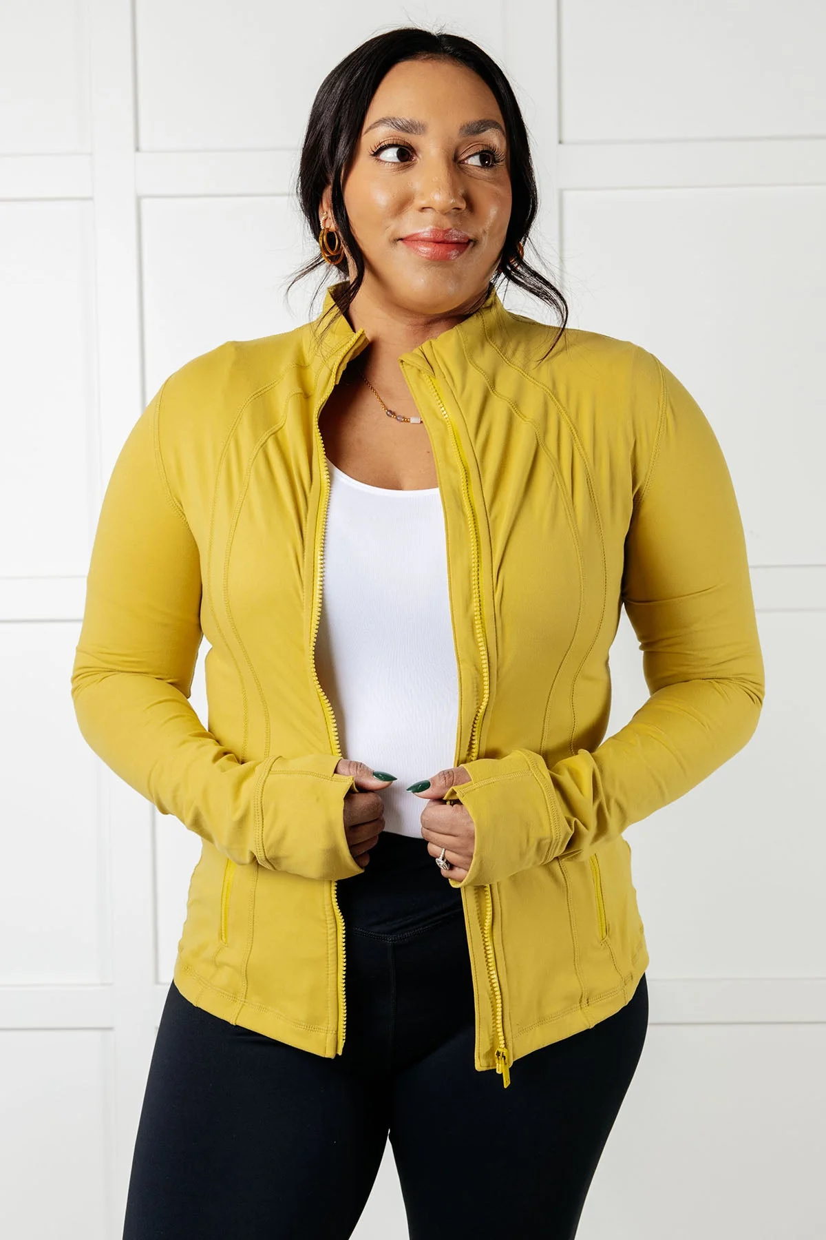 Staying Swift Activewear Jacket in Yellow Pear