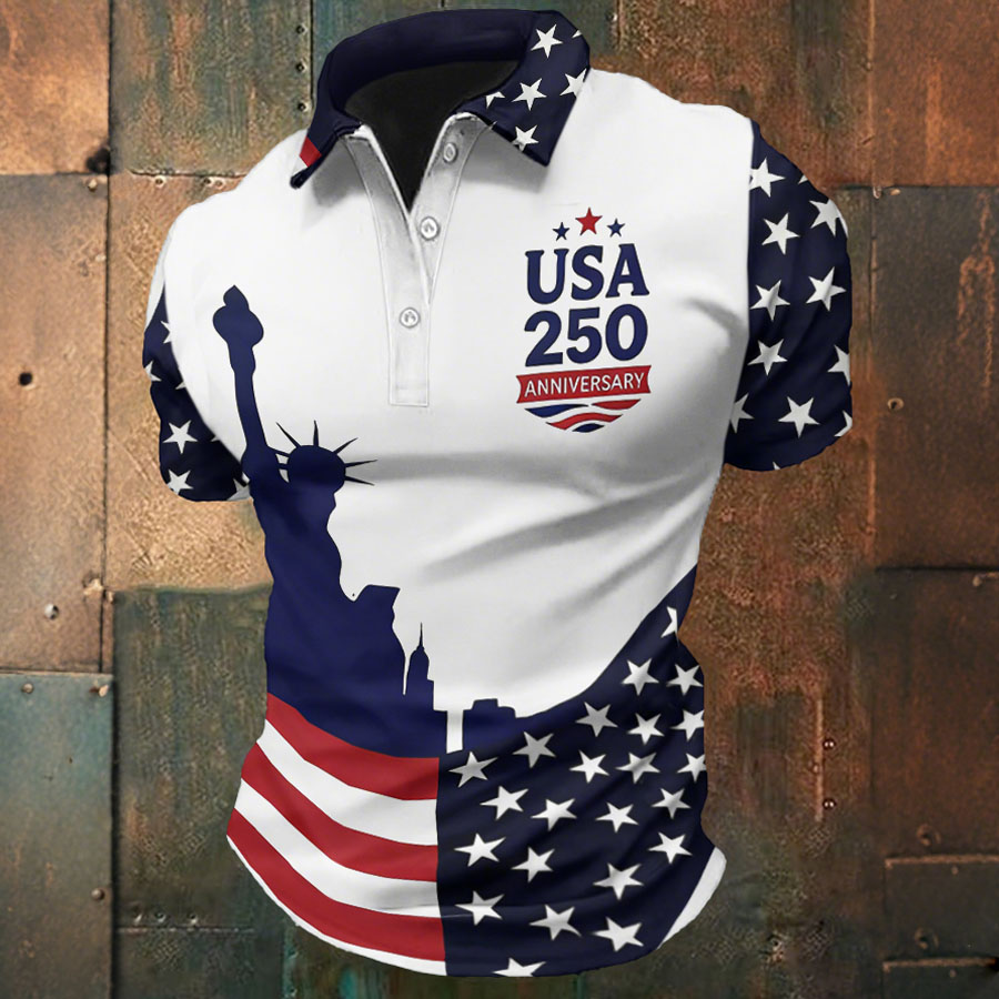 Men'S Casual Independence Day 250Th Anniversary Polo Shirt