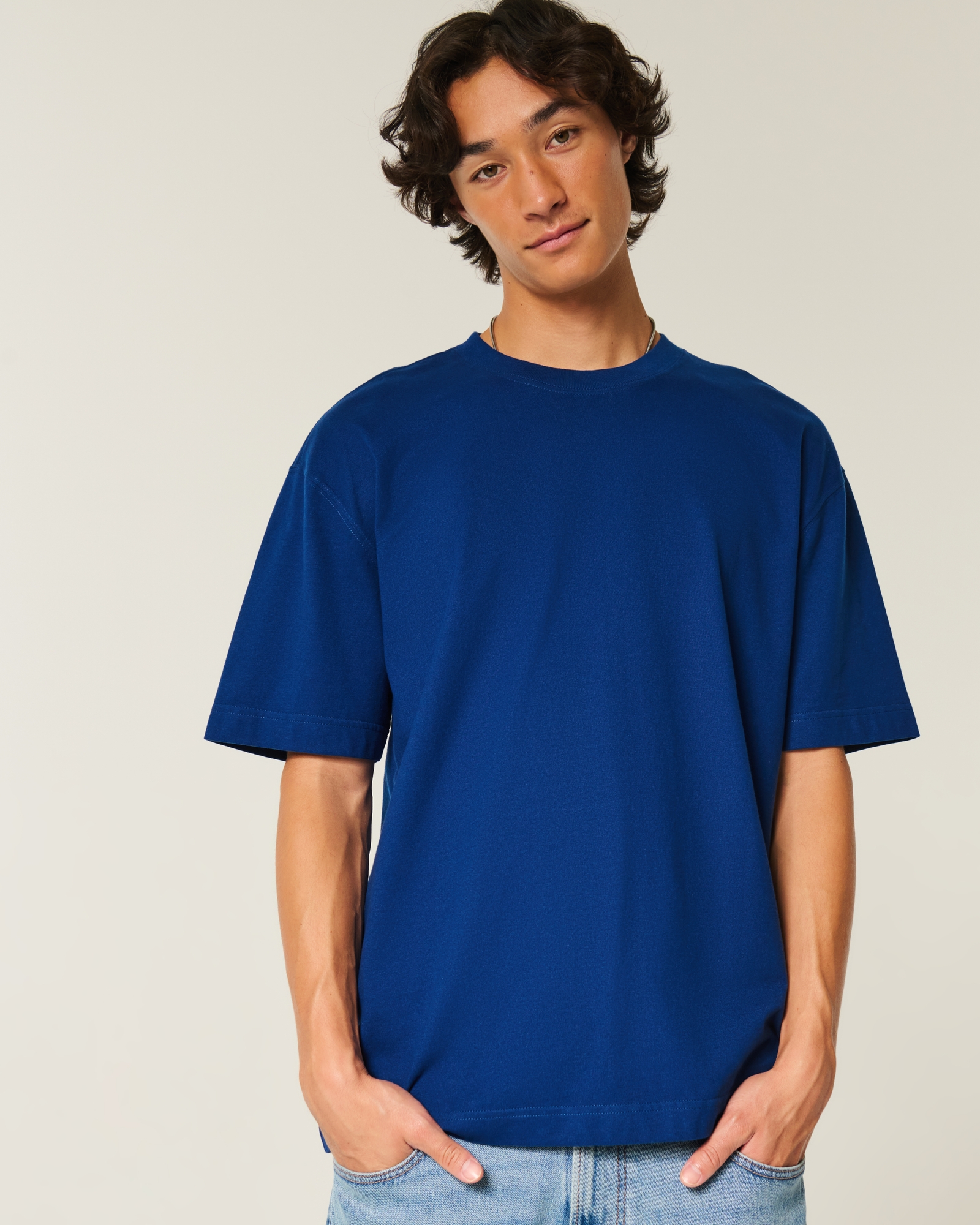 Boxy Heavyweight Washed Cotton Crew T-Shirt