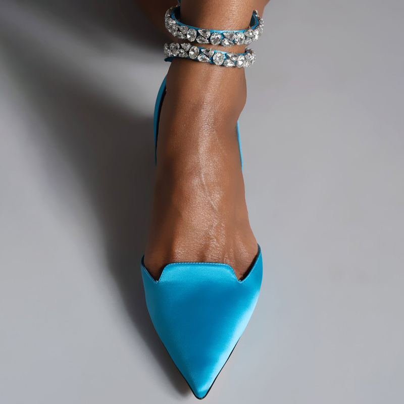 Statement Rhinestone Flat Pionted Sandals