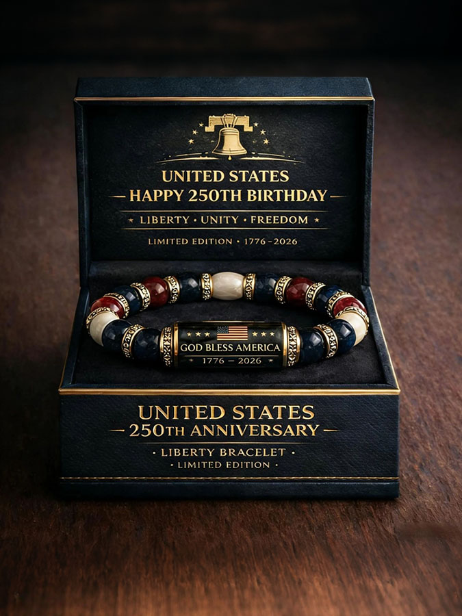 Unisex American Flag Bracelet, Jade Tube Drill Ring Bracelet, 250Th Anniversary Bracelet In The United States