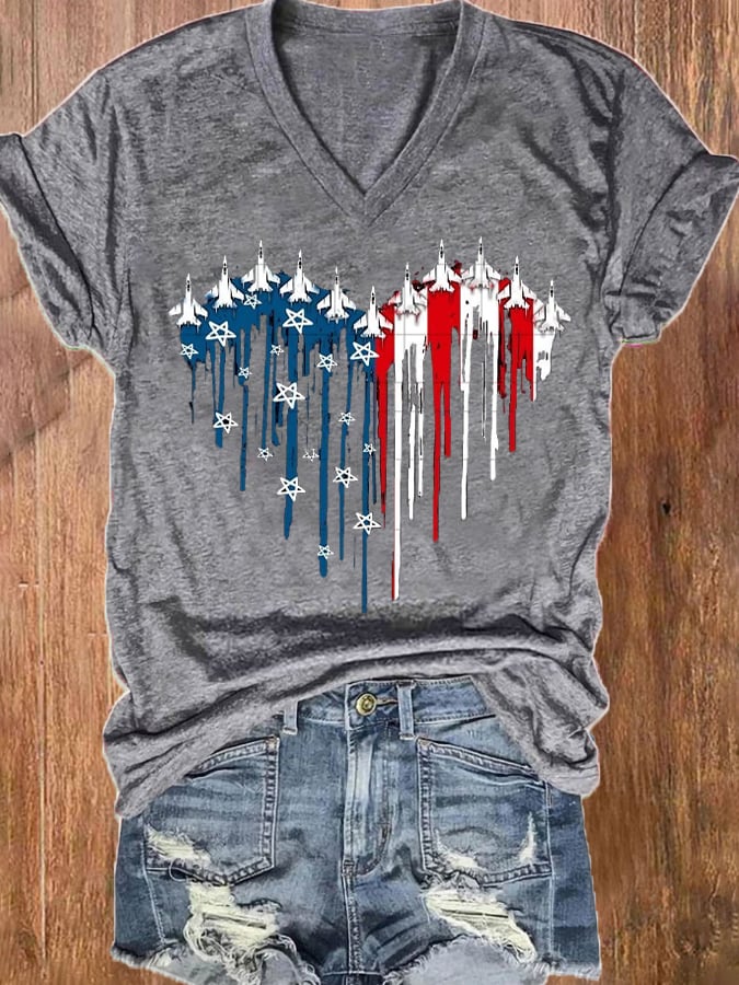 Women's Independence Day Design Printed T-Shirt
