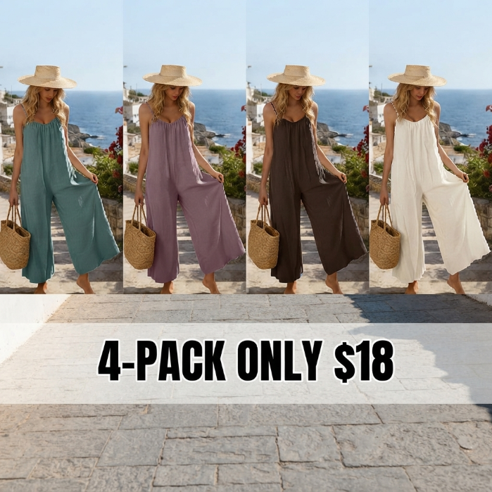 Chic Breeze Open-Back Wide-Leg Jumpsuit