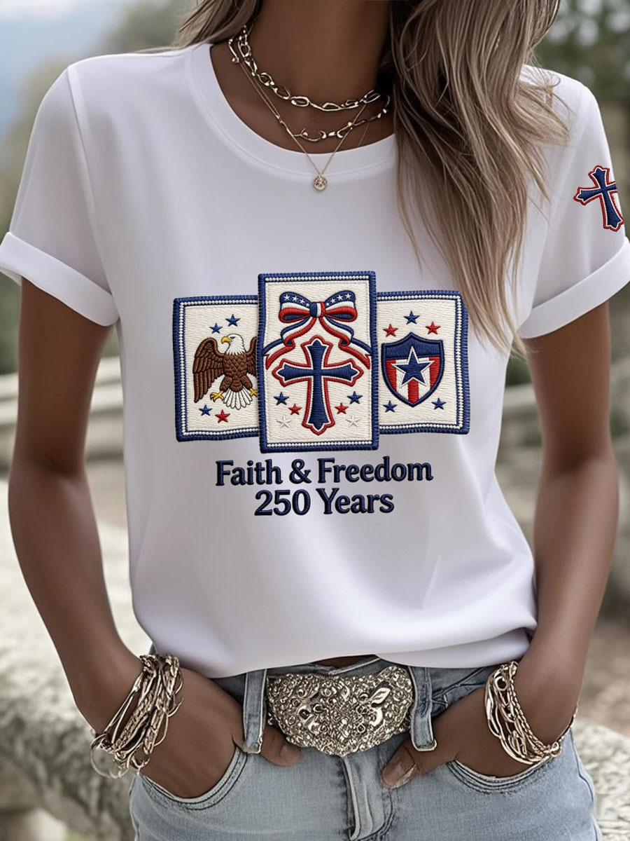 Women'S American 250Th Anniversary Faith & Freedom Short-Sleeve T-Shirt