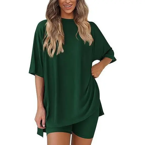 Women's Summer Casual Two-Piece Set: Minimalist Loungewear crafted from soft viscose fabric