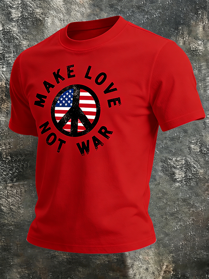 Men's Vintage National Flag Peaceful Old Hippie Art Symbol T-Shirt