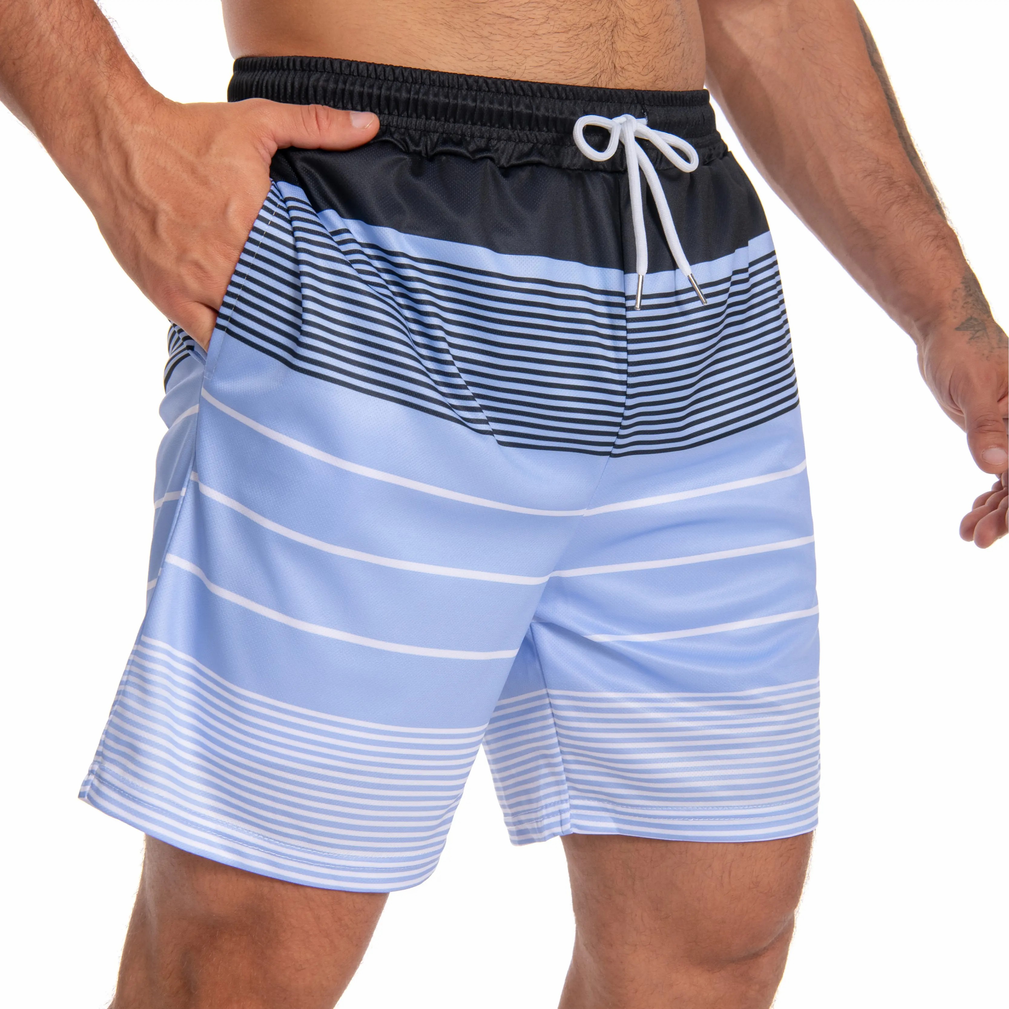 Men's 2-in-1 Swim Trunks – Compression Liner, No-Chafing Boardshorts with Pockets