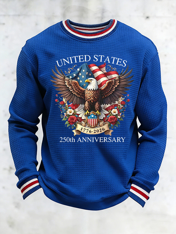 Unisex 250Th Anniversary Celebration Waffle Round Neck Long Sleeve T-Shirt