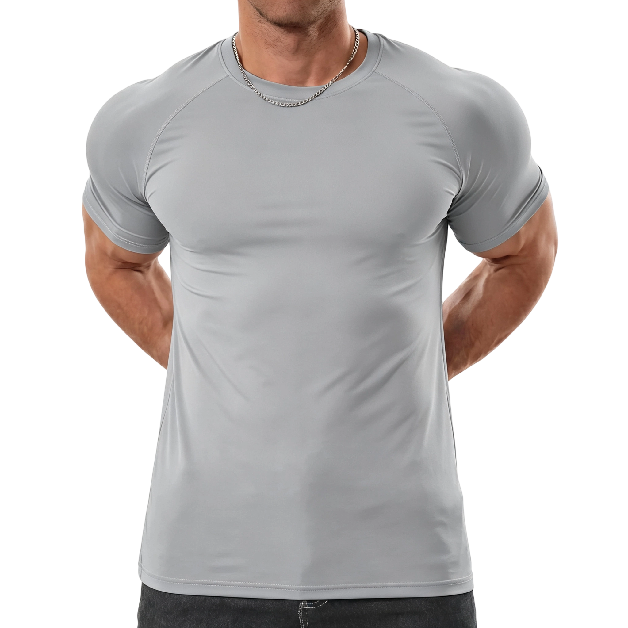 Men's Raglan Sleeve Tee, Athletic Tapered Fit, Arm-Enhancing Sleeves, Menswear Wrinkle-Resistant Stretch Fabric Gym Workout T-Shirt Fitness Running Tops