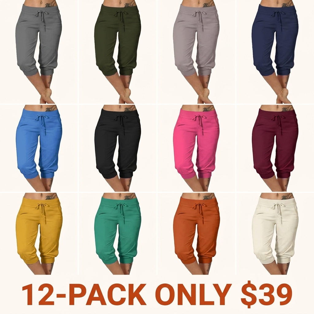 Women's Solid Color Capri Pants, Casual Comfy Pants for Summer, Fashion Women's Bottoms for Daily Wear