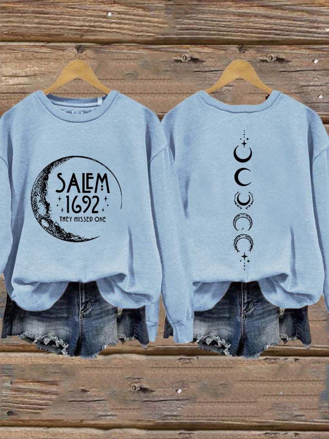 Women's Halloween Salem 1692 They Missed One Print Sweatshirt