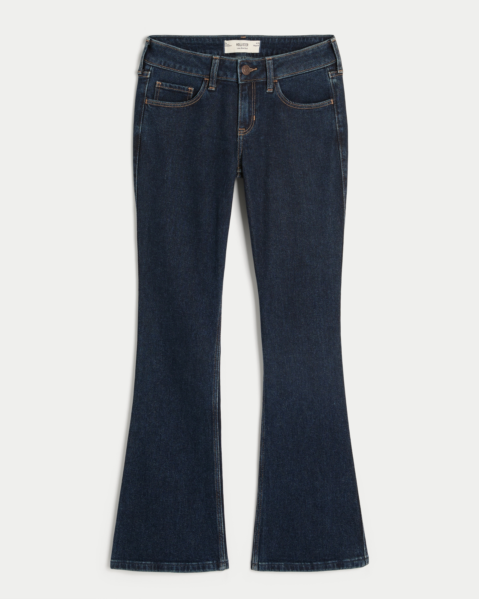 Low-Rise Dark Wash Embroidered Bootcut Jeans