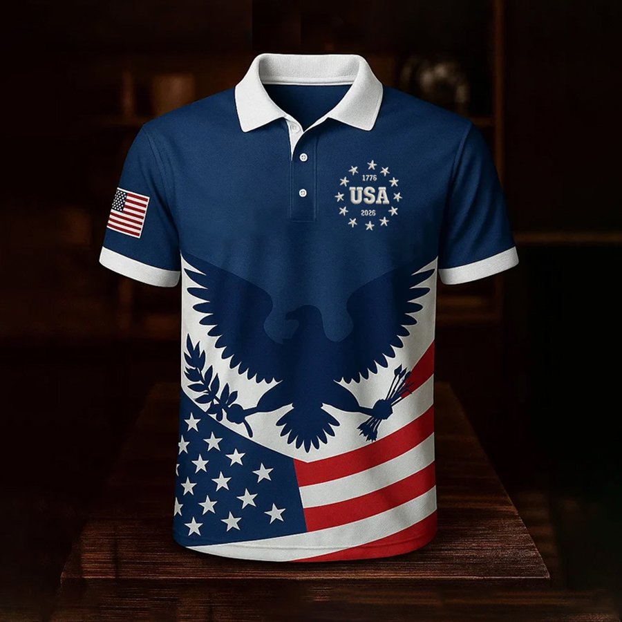 Men's 250th Anniversary Printed Casual Polo Shirt