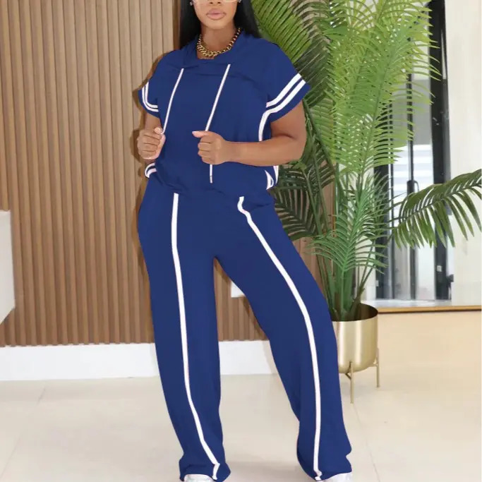 Women's Spring/Summer Hooded Top and Casual Pants Set