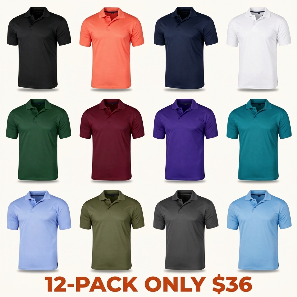 Men's Quick-Dry Short-Sleeve Sports Polo Shirt (Available in Big & Tall Sizes)